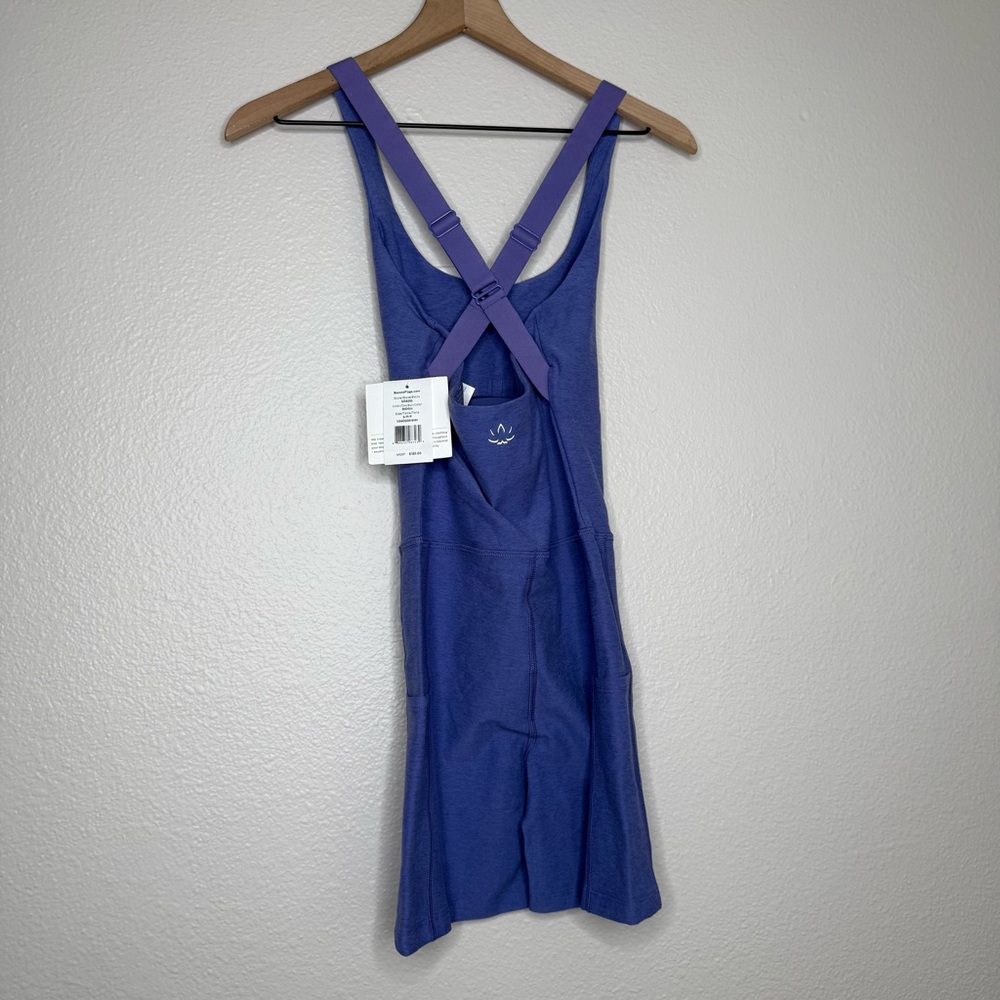 Beyond Yoga Spacedye Get Up And Go Pocket Biker Jumpsuit in Indigo Heather, sz S - Picture 4 of 6